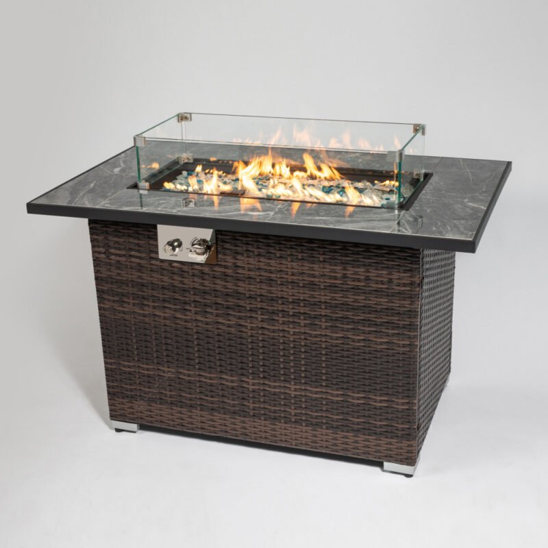 44inch Outdoor Fire Pit Table, Propane Fire Table with Ceramic Tabletop Gas Fire Table - Image 8